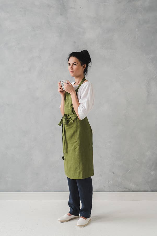 Epic Linen - Wholesale Apron - Unisex Full Bib Linen Apron in Various Colors11