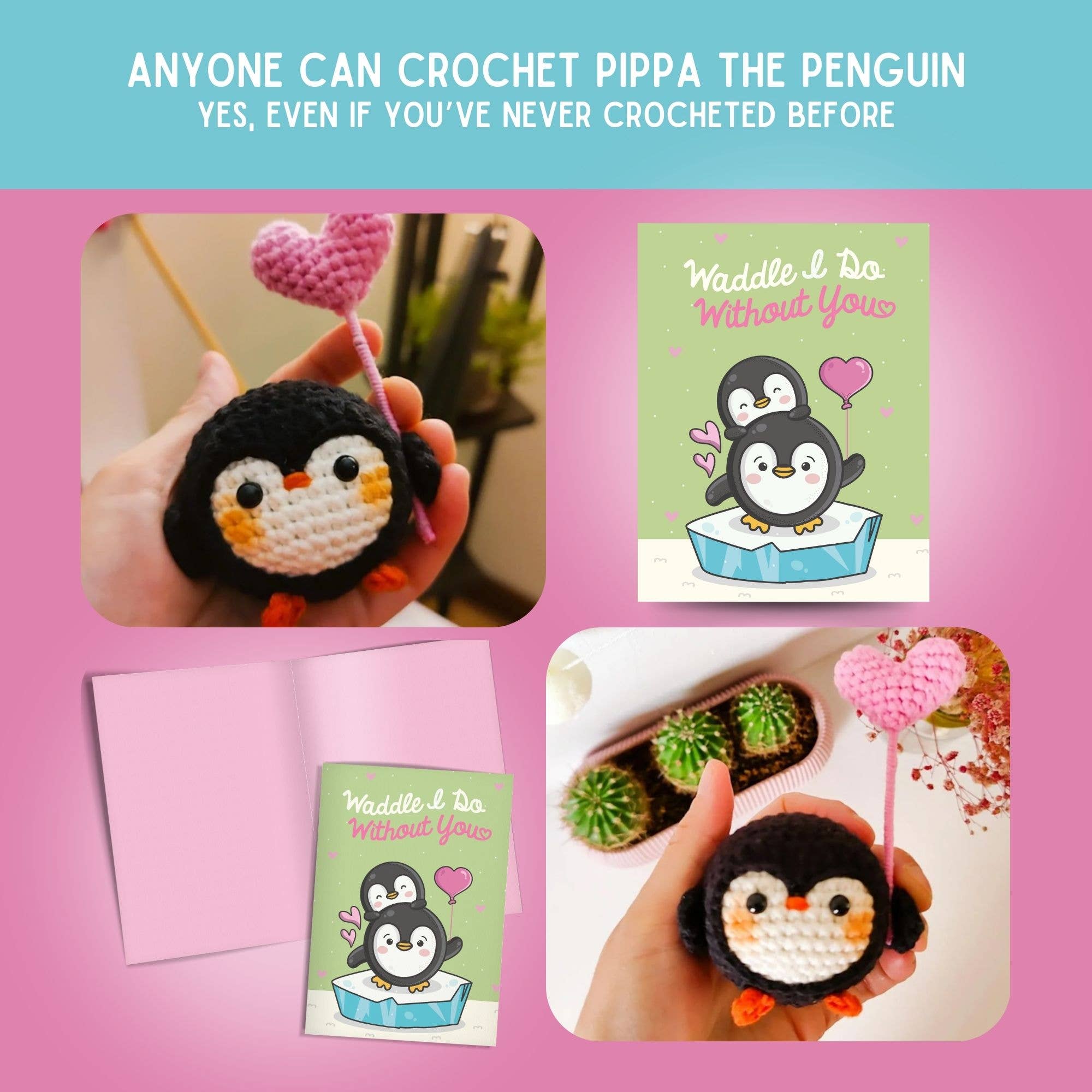 The Kindness Company - Wholesale Love Card - Love Card & Penguin Crochet Pattern4