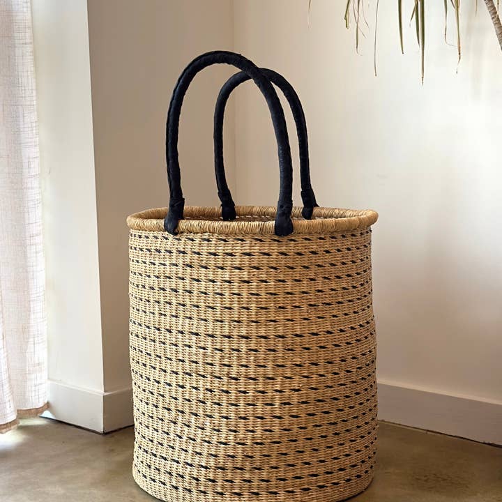 Mbare Home + Gift - Wholesale Basket - Hold Everything Hamper - Horizontal Black Dashes 0