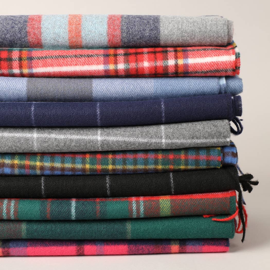 Fashion City - Wholesale Sjaal - Dames - Sjaal met geruite patroon in kasjmiergevoel - randen met franjes8