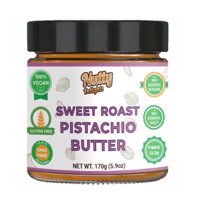 Pistachio Sweet Roast Butter (6X170g) for wholesale by Nutty Delights