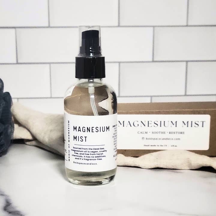Bold Space Candle Co. - Wholesale Pain Relief Spray/Cream - Magnesium Mist, Unscented, 4 oz. Glass Bottle, Wellness Gift2