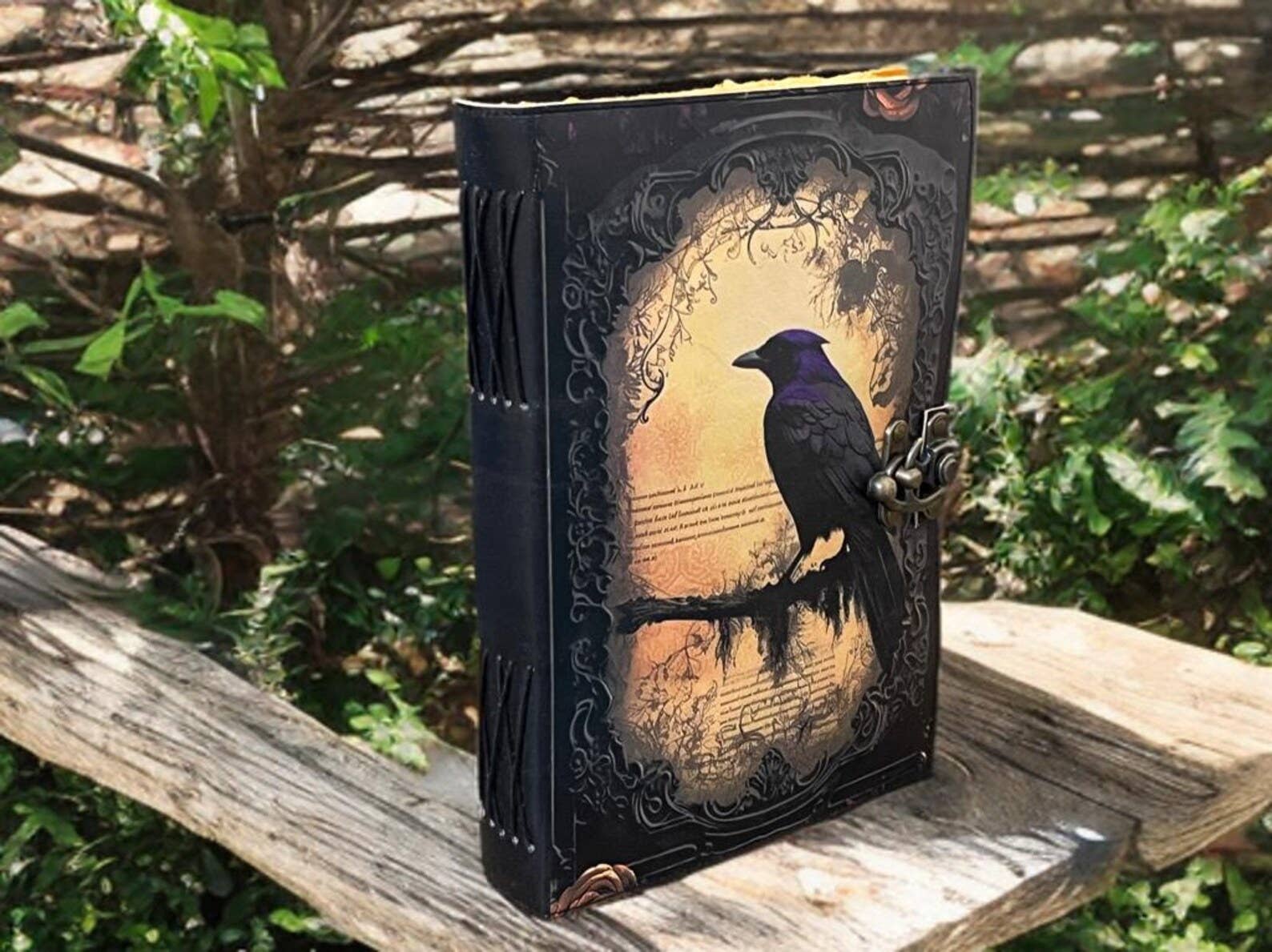 MNM HANDICRAFTS - Wholesale Journal/Diary - Leather Gothic Journal Magical Raven Skull CelestialNotebook2