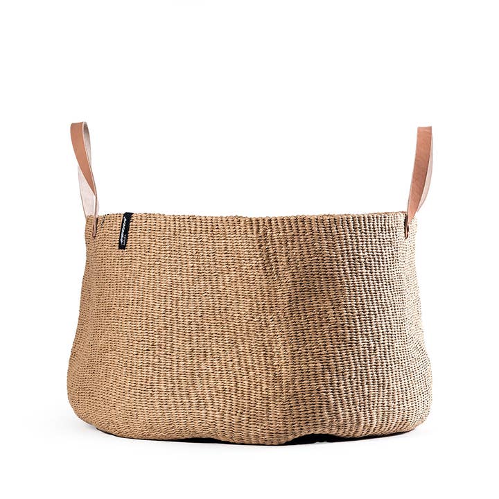 Kiondo floor basket | Brown with handles XXL for wholesale by Mifuko