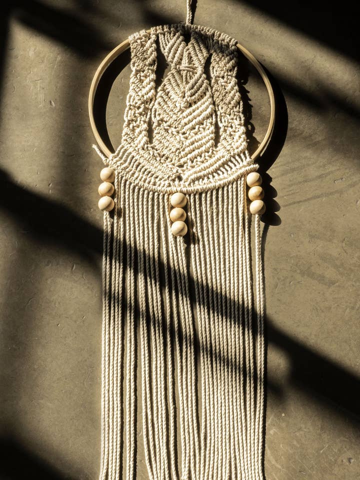 Macrame Hoop Væghængende, Boho Chic, Vægkunst for engroshandel hos Gypsy Moon Arts