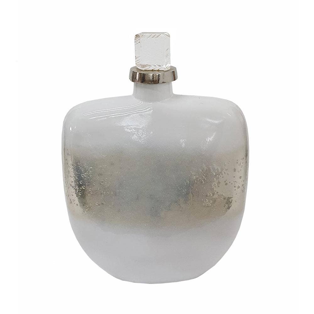 A&B Home Group Inc. - Wholesale Decorative Tabletop Object - 11.5x5.5x15.5" Silver Glass Lidded Bottle w/ Clear Stopper3