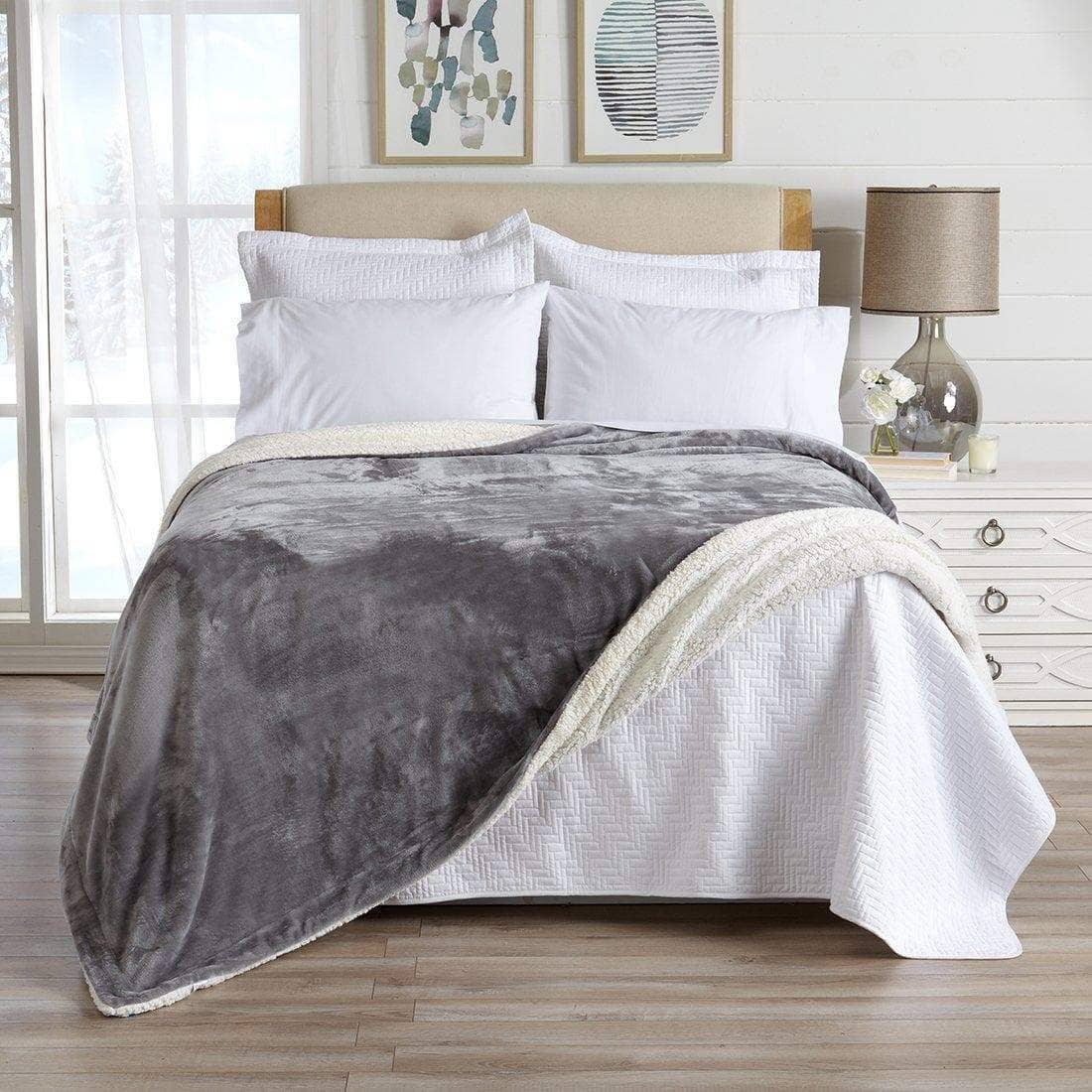 BH Collective - Wholesale Bedding Blanket - Bed Blanket - Velvet Plush & Sherpa Reverse - Kinsley82
