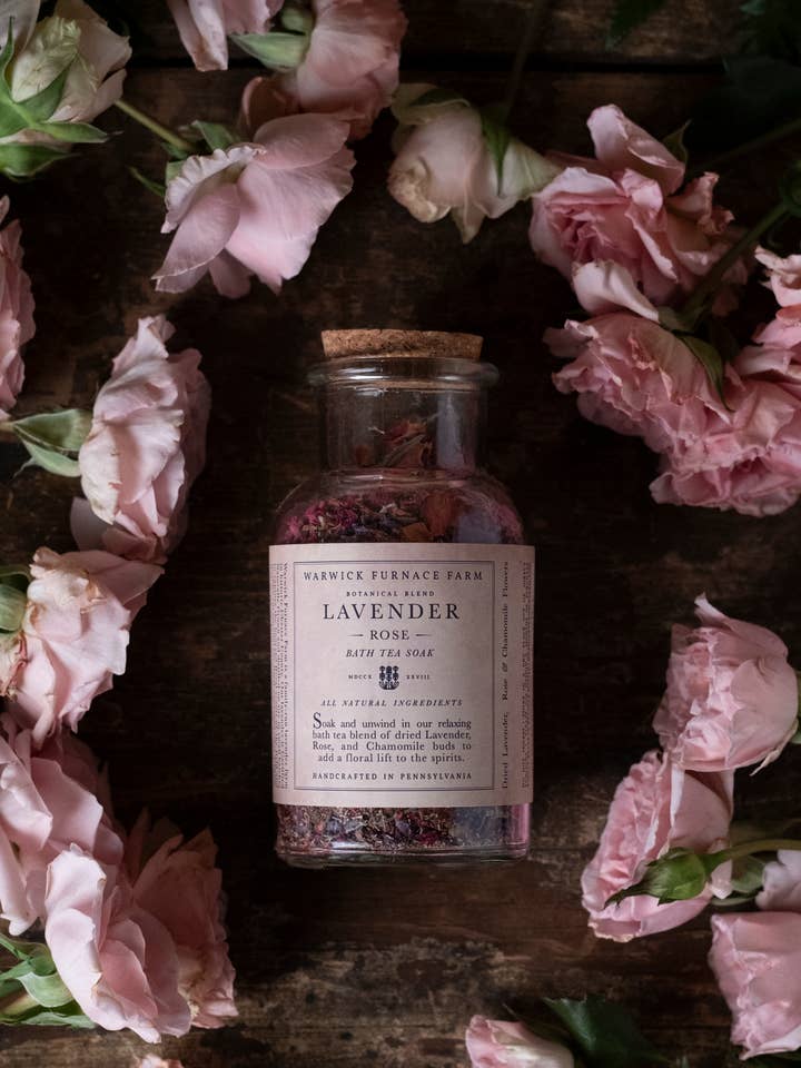 Lavender Rose Bath Tea Soak for wholesale by Warwick Furnace Farm LLC