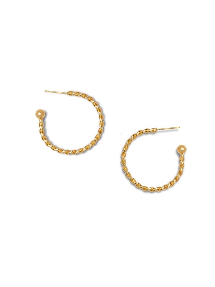 Bernini Twist Gold Hoop Earrings (sm) for wholesale by JAREDJAMIN