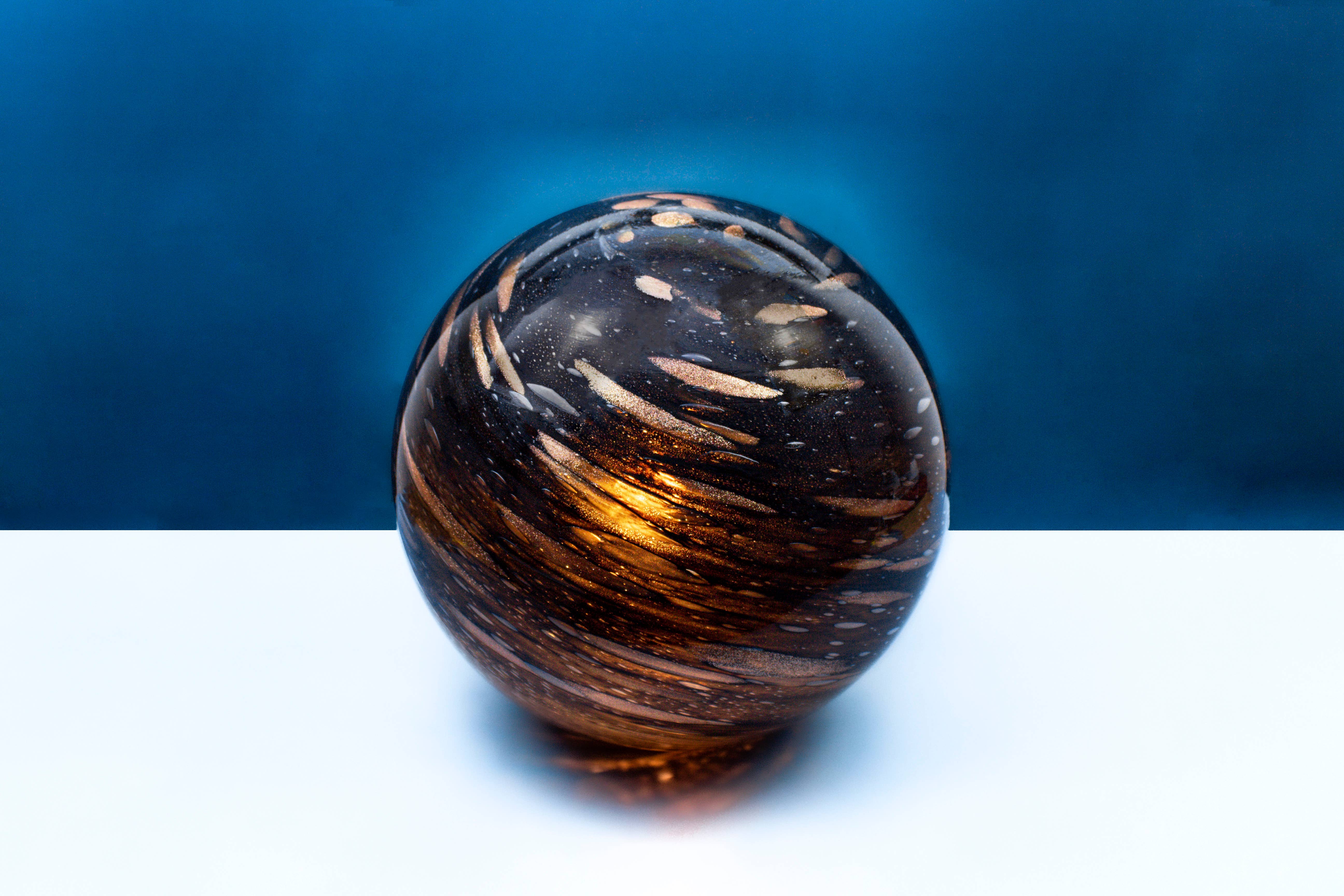 L. GLOW Home - Wholesale Accent/Desk Lamp - Meteorite Dust | Glass Table Lamp| 28cm Round2