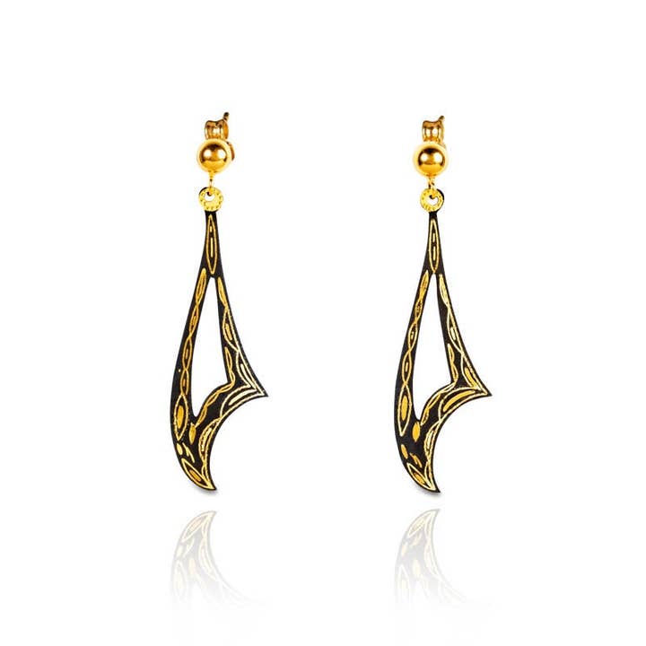Togashi Damasquinos - Wholesale Dangle Earrings - Earrings Damascene. Earrings Handmade. Earrings Gold.