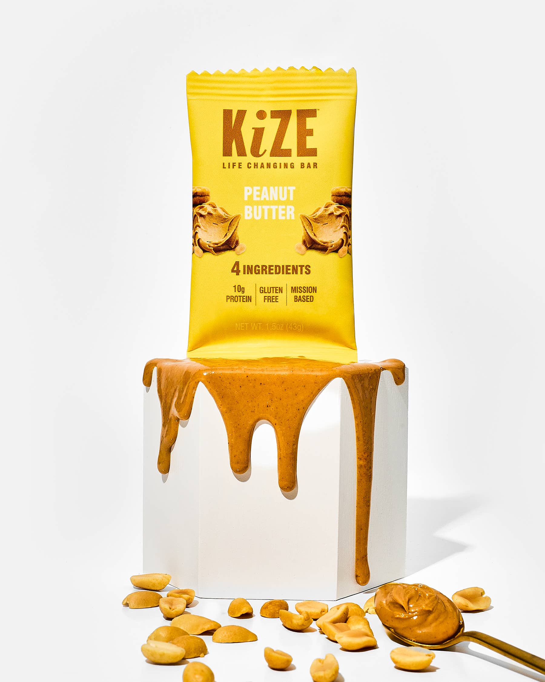 KiZE Life Changing Bars - Wholesale Snack Bar - Peanut Butter, Protein Snack Bar, 1.5oz, 10ct3