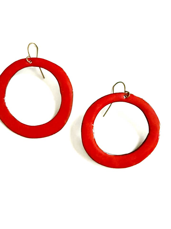 Circle Enamel Statement Earrings for wholesale by Courtney Fischer Jewelry