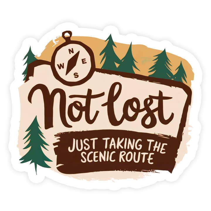 Not Lost Just Taking The Scenic Route Cute Vinyl Sticker for wholesale by Sticker Bull