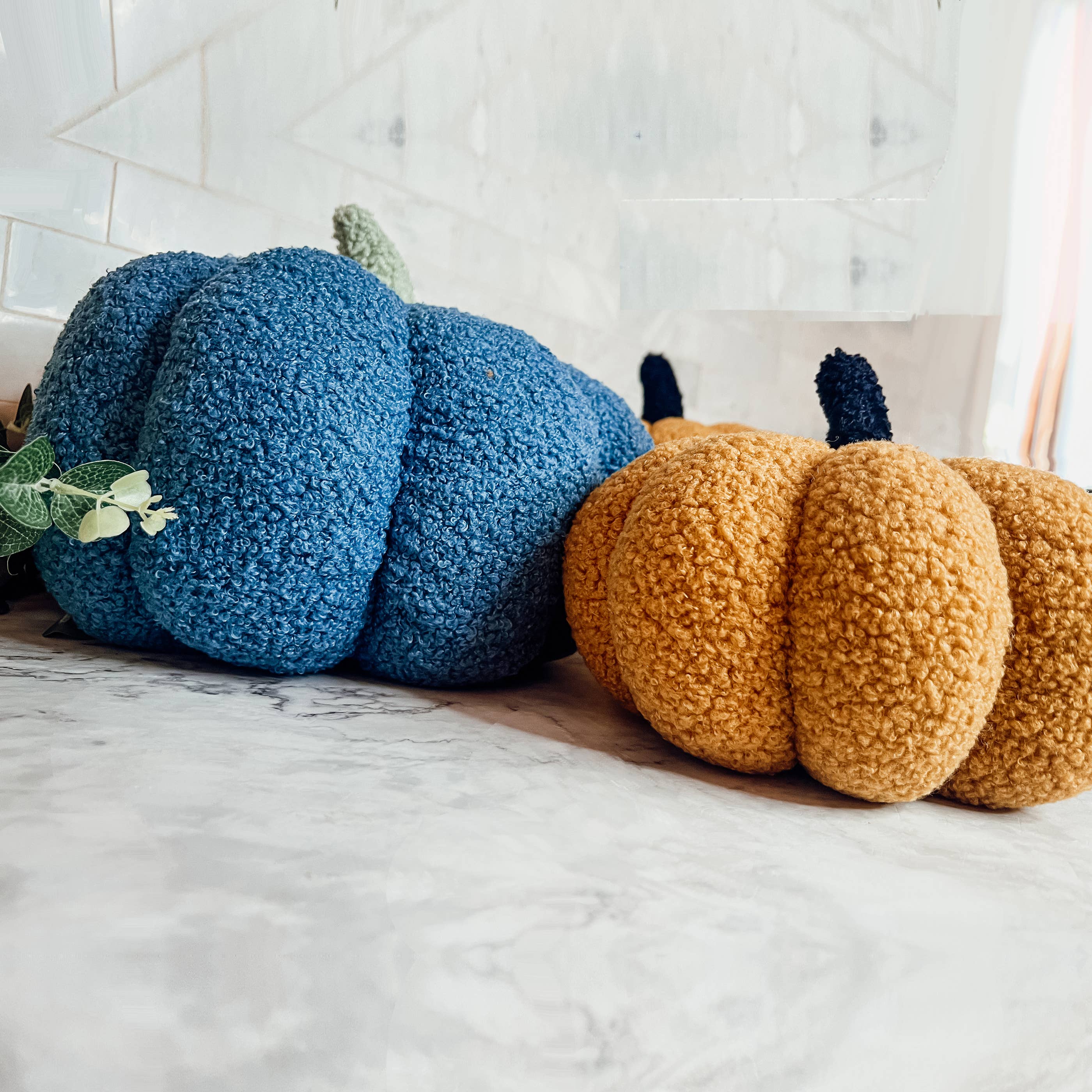 Gia Roma - Wholesale Decorative Tabletop Object - Neutral Fall + Halloween Home Decor, Cute Cotton Pumpkins BW23