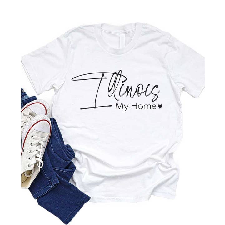 Illinois my home graphic tee for wholesale by Kids By Kissed Apparel