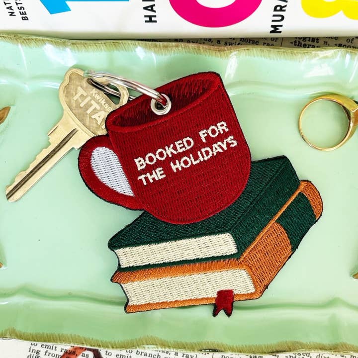 Embroidered Keychain, Ornament, and Gift Tag for Book Lovers for wholesale by The Storyline Styles