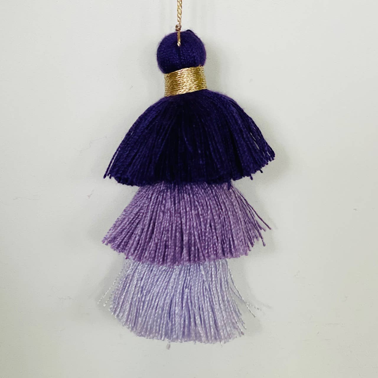 Palmy Pineapple - Wholesale Keychain - Women's - 3 Tiered Ombre Cotton Tassel with Gold Loop5