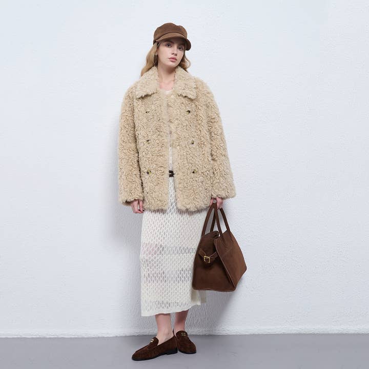 Teddy Bear Furry Shearling Coat Womens AutumnWinter for wholesale by Marayn