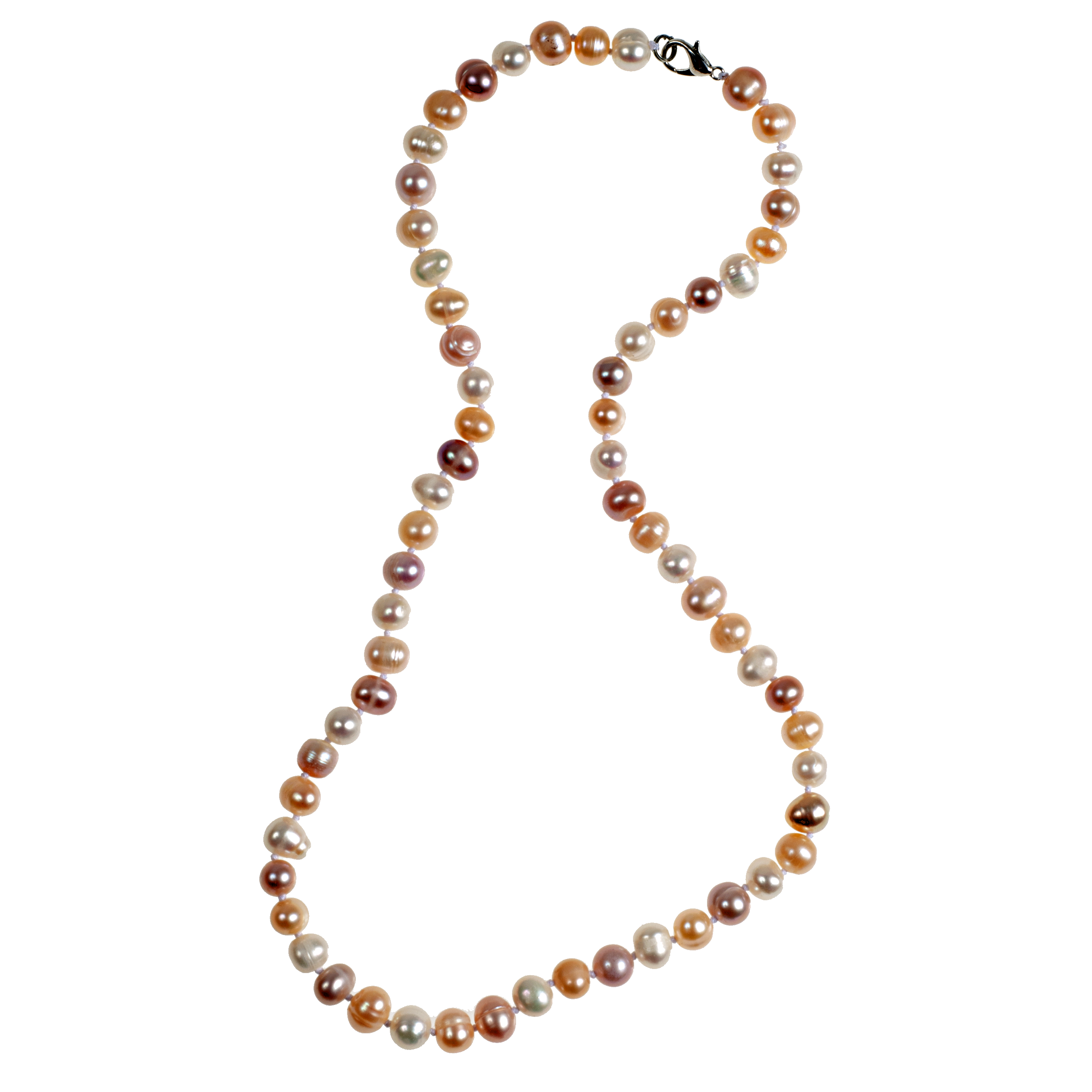 KJK Jewelry Inc. - Wholesale Beaded/Pearl Necklace - Knotted Blush-Tone Cultured Pearl Necklace1