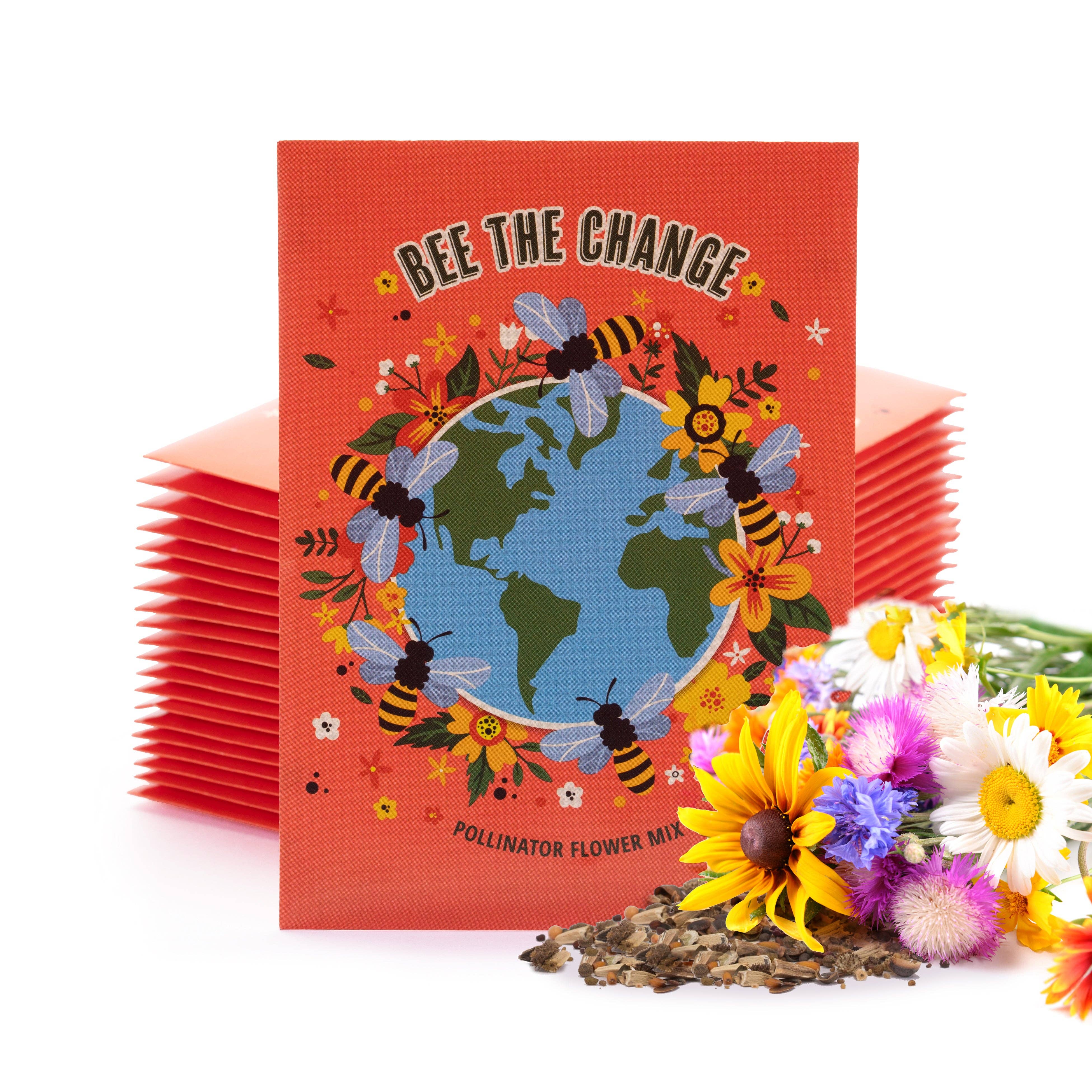 Bentley Seed Co. - Wholesale Plant Seeds - Bee The Change - Pollinator Flower Mix Seed Packets2