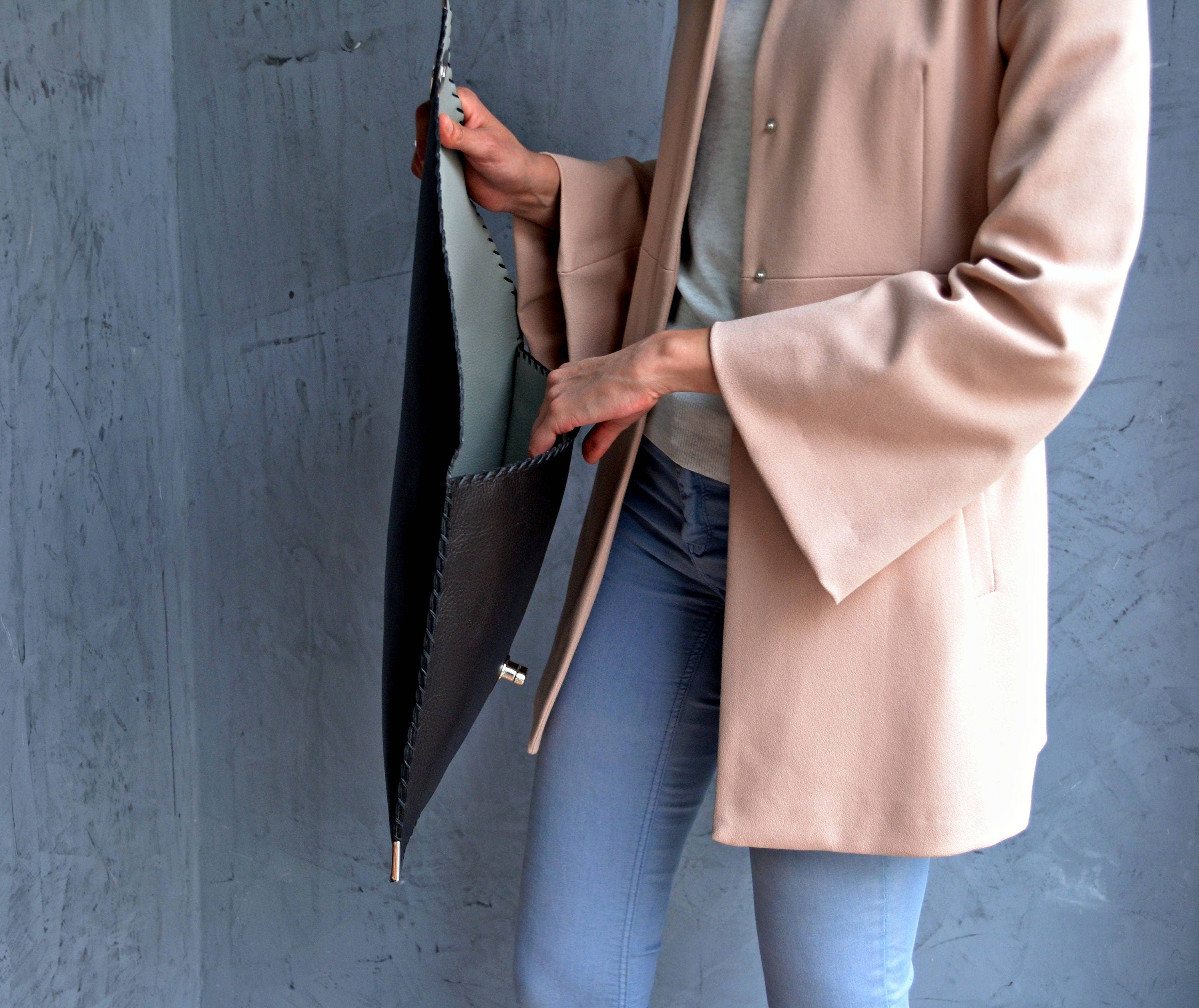 ANA KOUTSI - Wholesale Clutch Bag - Women's - Symmetria black leather clutch bag4