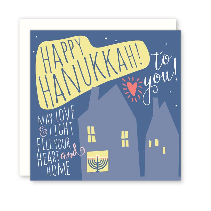 Boxed Set om 8 - Happy Hanukkah Kärlek + ljus - (Holiday) för wholesale av Raincity Prints