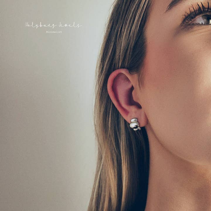 HolyBang Jewels - Wholesale Stud/Post Earrings - MINIMALIST PUFFY EARRINGS - E-HT1988 / E-H132783