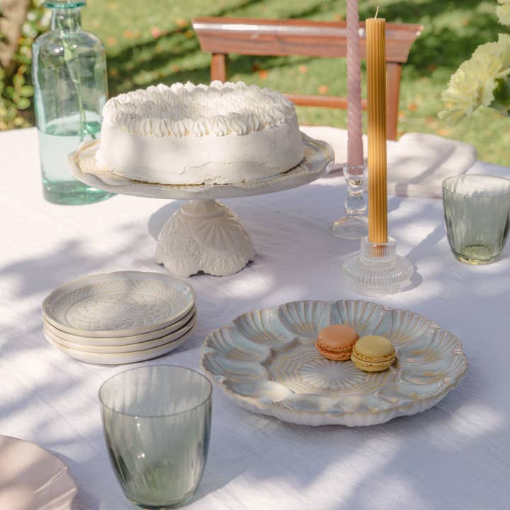 Nacar Blue Appetizer Dish Cristal for wholesale on Faire