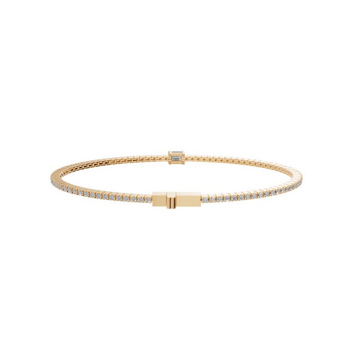 PureYou Jewelry - Wholesale Bangle Bracelet - Women's Tennis Bracelet with 1Ctw Natural Diamond in Gold9