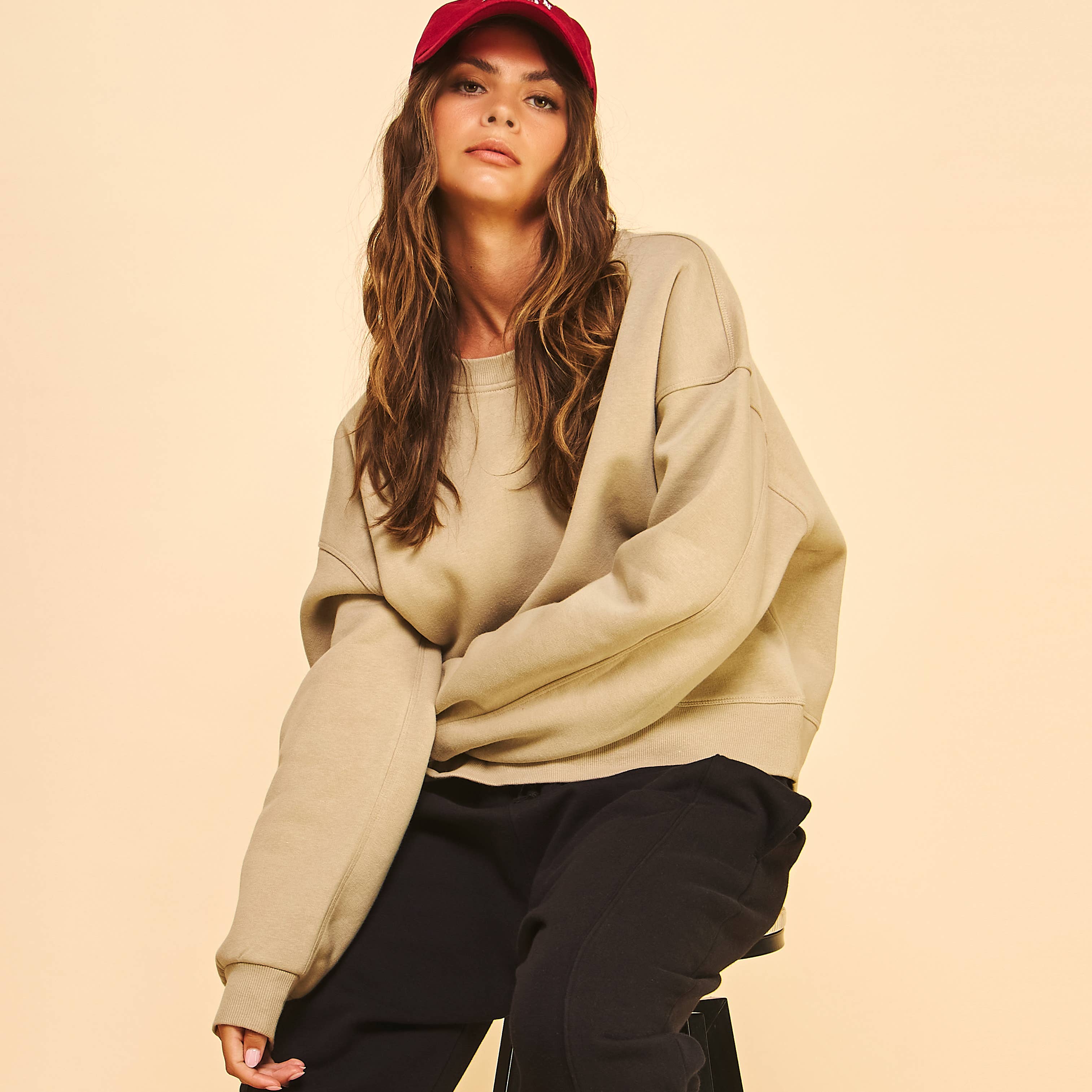 FREEZIA - Vente Sweat-shirt – femme - SWEAT-SHIRT COURT À COL ROND EN MOLLETON ULTRA DOUX-FZ00074