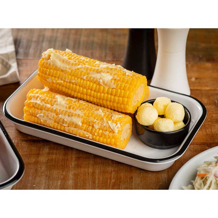 TableCraft Products Company - Wholesale Serving Tray - Canteen Collection Melamine Tray, White/Black, 10.25 x 6"7