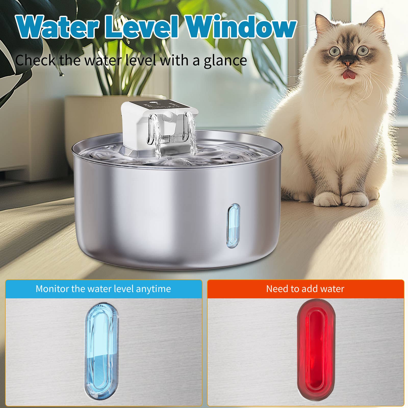 Liffy - Wholesale Pet Bowl - Cat/Dog - Smart Stainless Steel Pet Water Fountain for Cats and Dogs3