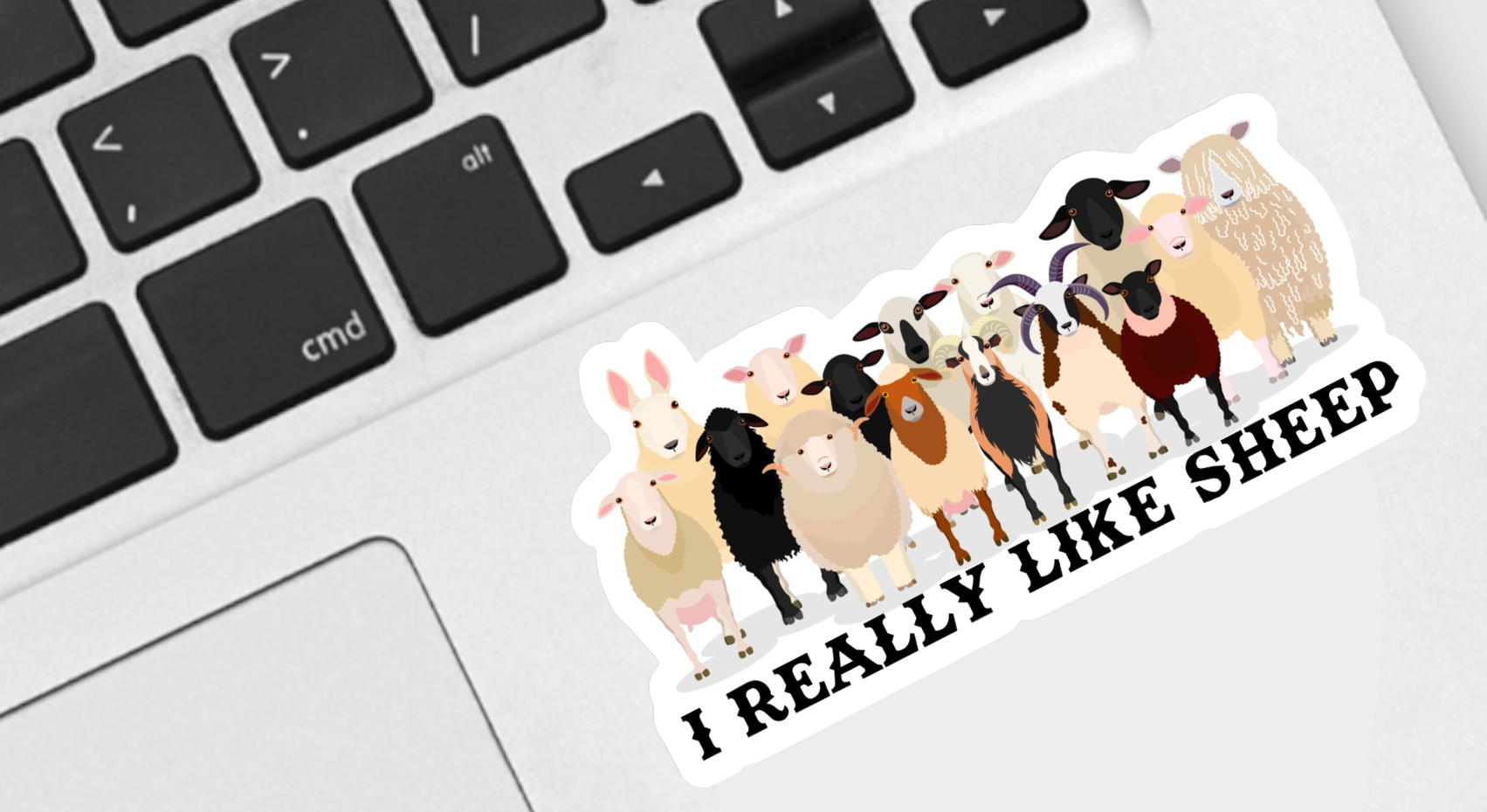 Ace the Pitmatian Co - Wholesale Sticker - I Really Like Sheep Sticker1