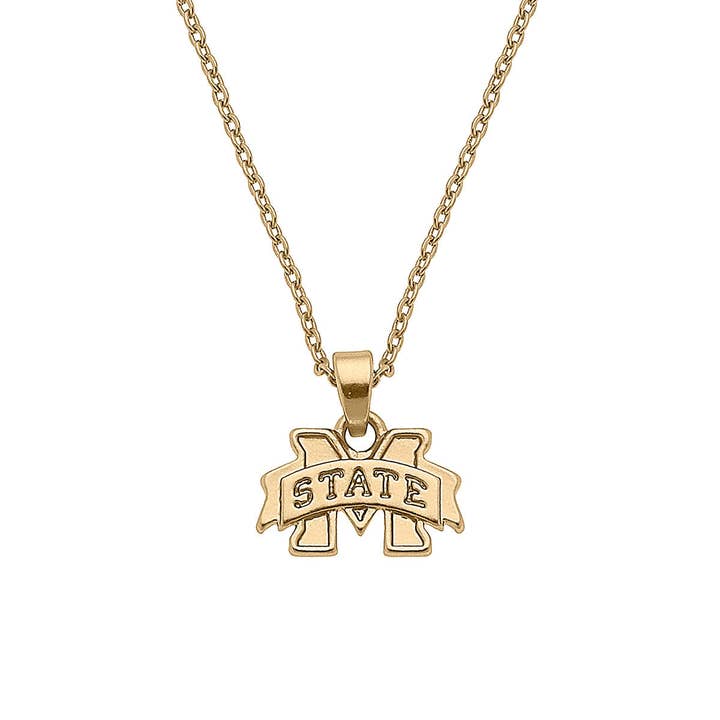 Mississippi State Bulldogs 24K forgyldt vedhæng halskæde for engroshandel hos Canvas Style