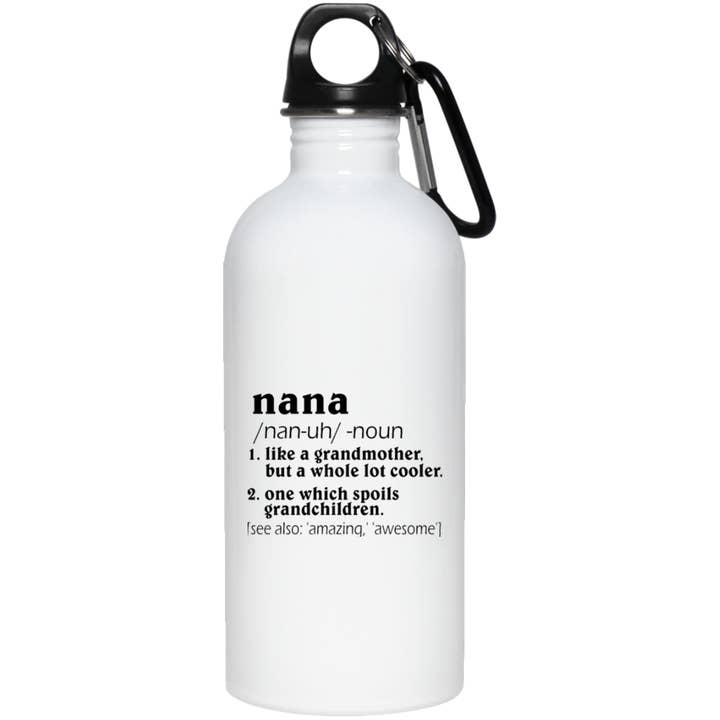 Nana Stainless Steel Water Bottle for wholesale by Mad Hatter Mug