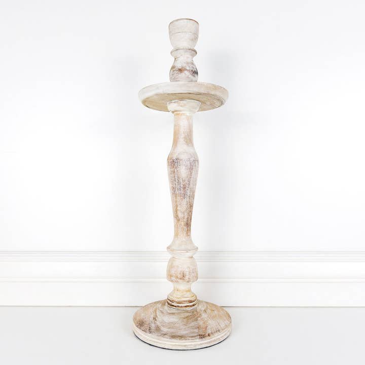 Adams & Co. - Wholesale Candle Holder - 11086 - 6.5x20.5x6.5 Mango wd cndl hldr Thanks