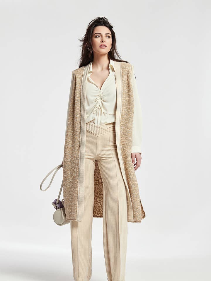 Reversible Vest Tuesday Jacquard Knit for wholesale by OKY