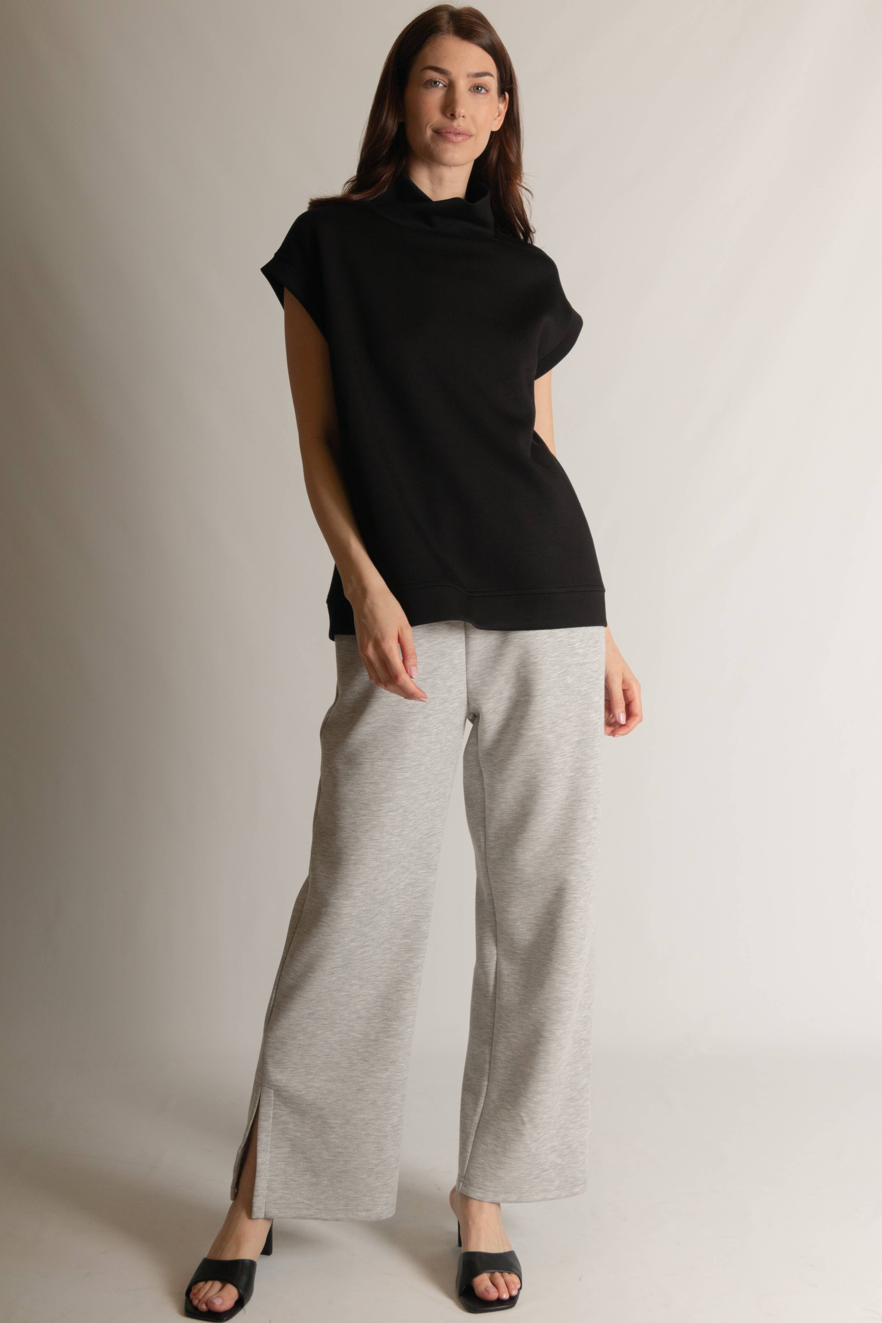 P. CILL - Wholesale Knit Top - Women's - P. CILL Butter Modal Mock Neck Capped Sleeve Top5