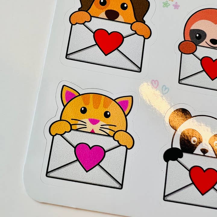 Thirty Three Creative - Vendita all'ingrosso Adesivi per telefoni e laptop - Foglio adesivo Mail Animals, lucido e impermeabile