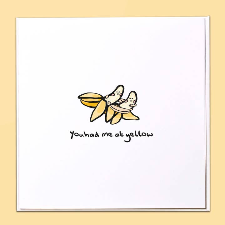 Me conquistaste con un saludo amarillo tarjeta para venta al por mayor de The Crafty Giraffe