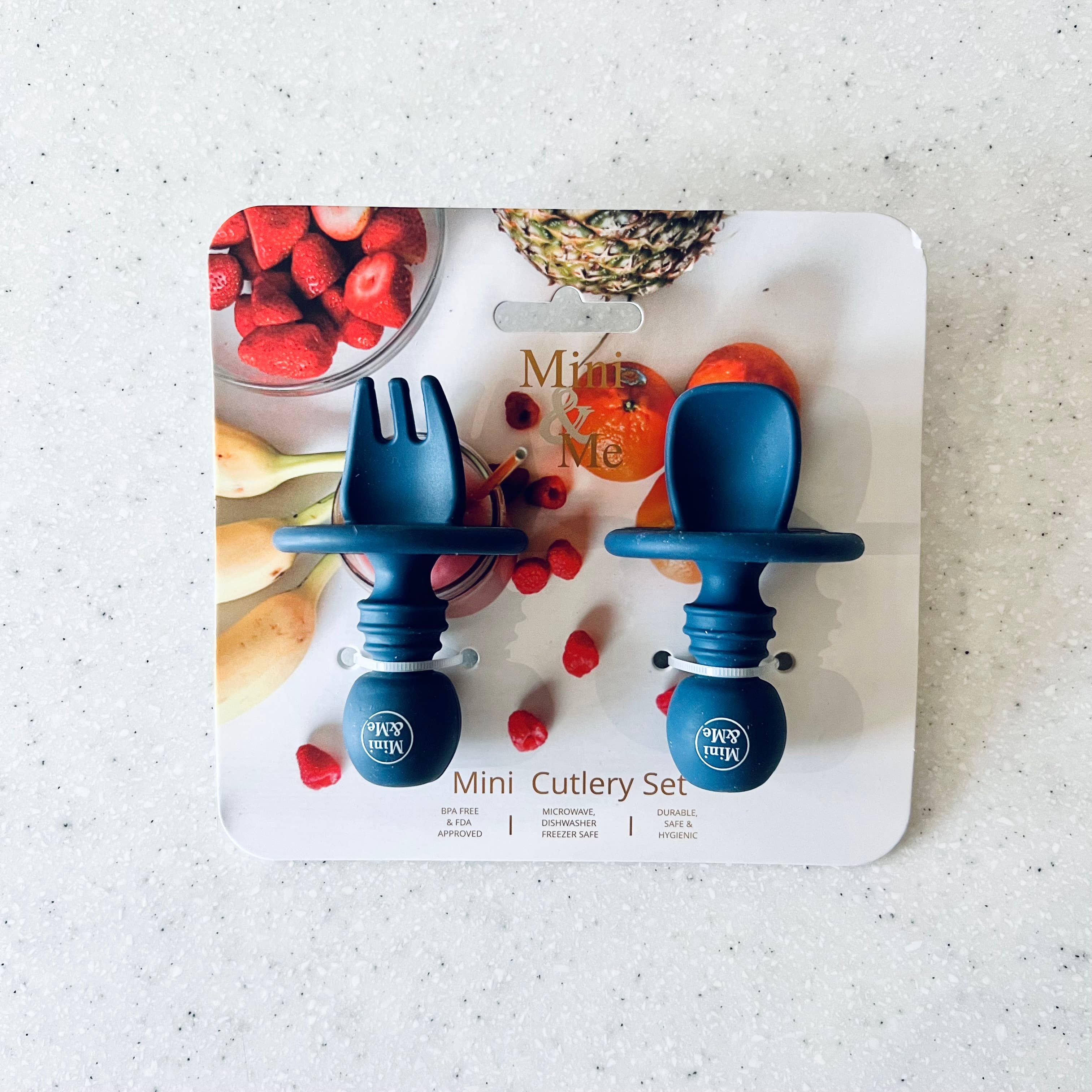 Cuddle Bug & Co - Wholesale Flatware set – Kids & Baby - Mini & Me Mini Cutlery Set Blueberry1