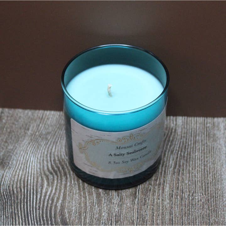 Mousai Crafts - Wholesale Jar/Filled Candle - A Salty Seabreeze 8.5oz Soy Wax Candle3