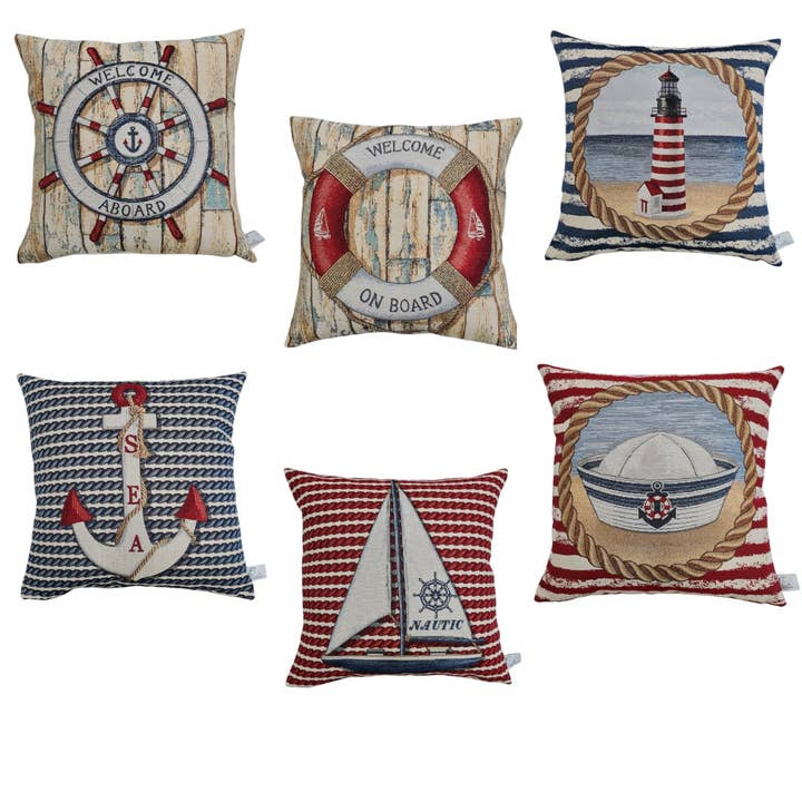 Nautisk Stil Pudebetræk i Gobelin for engroshandel hos Lunaria Lab