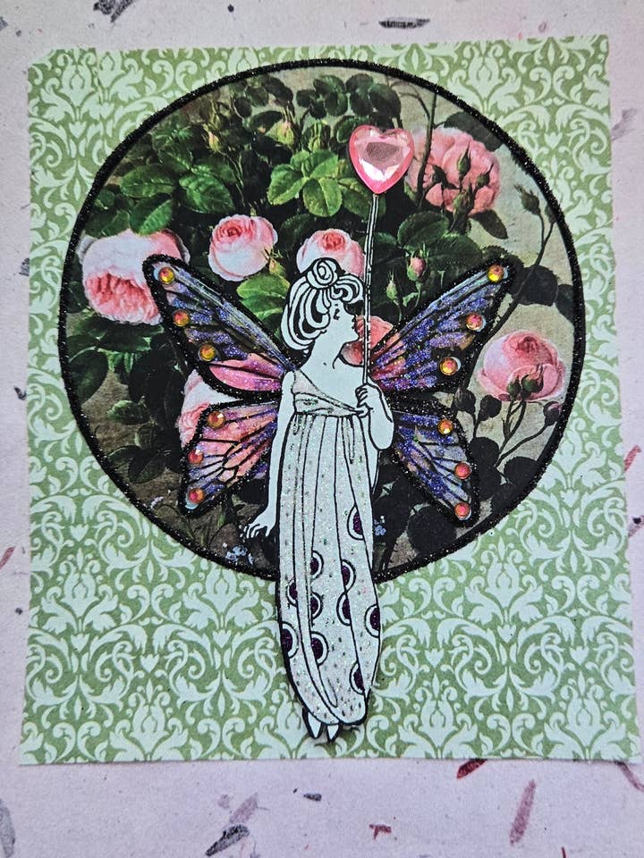 Carte d'Amour Pailletée Fée Délicate pour la vente par Erica DiPaolo Designs