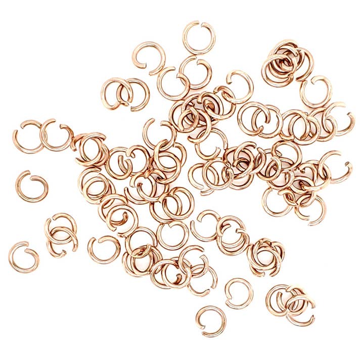 WJW - Wholesale Craft Supplies - 100 Pack 18K Rose Gold PVD Coated Jump Ring Connectors