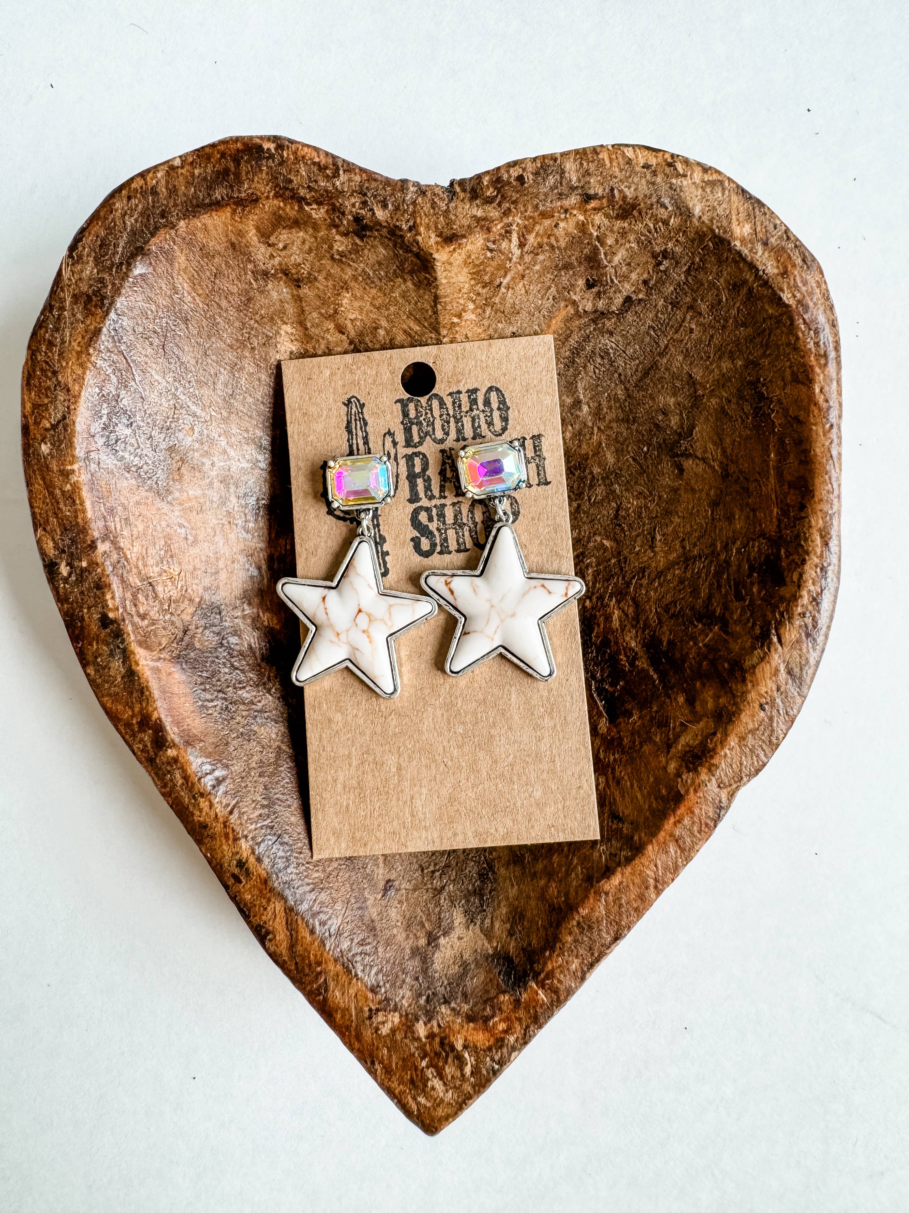 Boho Ranch Shop - Vente Boucles d'oreilles pendantes - Boucles d'oreilles Western Star Cactus avec strass3
