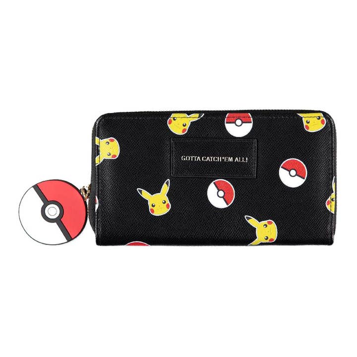 POKEMON Pika & Pokeball All-Over Print Zip Around Purse Wall for wholesale by Meroncourt Europe Ltd