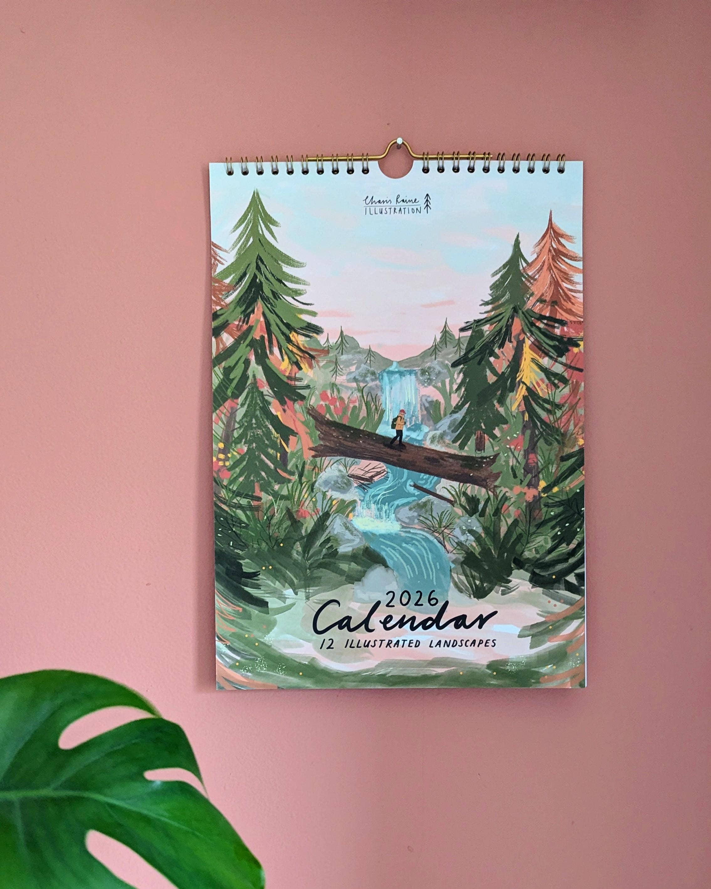 Charis Raine Illustration - Wholesale Calendar - 2026 Illustrated Landscapes Calendar A45