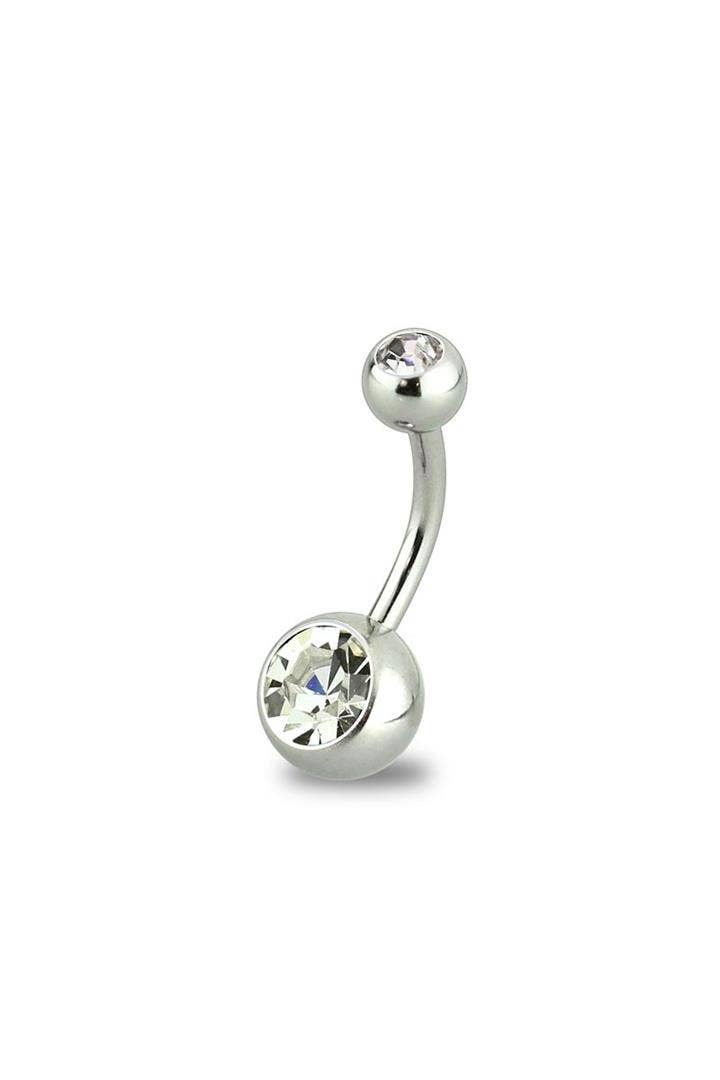 CRAVE – Großhandel Bauchnabel-Piercings – 10 MM LÄNGE BASIC 316L SS PRESS FIT DOPPEL EDELSTEIN NABELRING8
